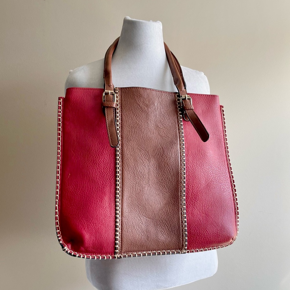 Treska Color Block 100% Leather Hand Stitched Bag